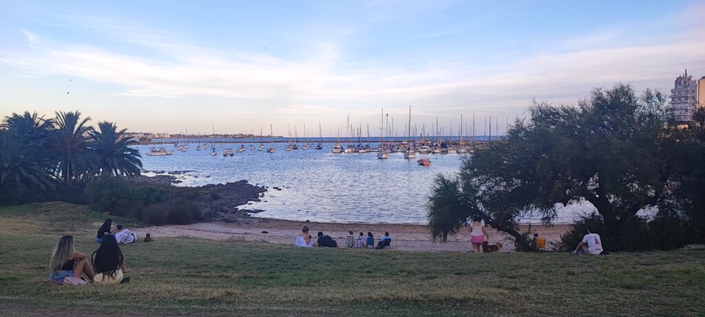 ウルグアイの首都モンテビデオの海岸とマリーナ
